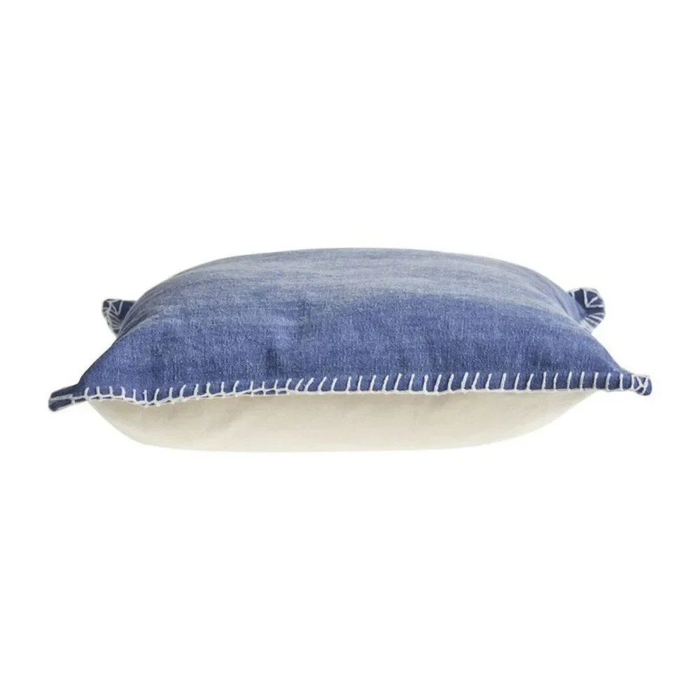 Embroidered Edge Bordered Solid Throw Pillow
